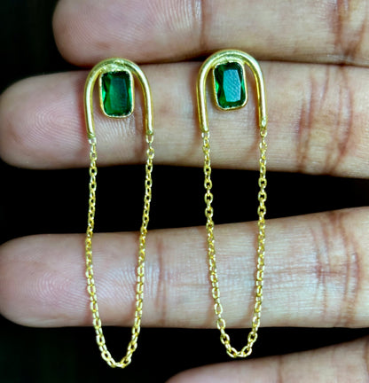 Green Glam Dew Earrings