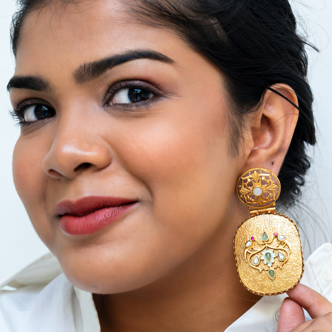 Pink Sinhasan Earrings