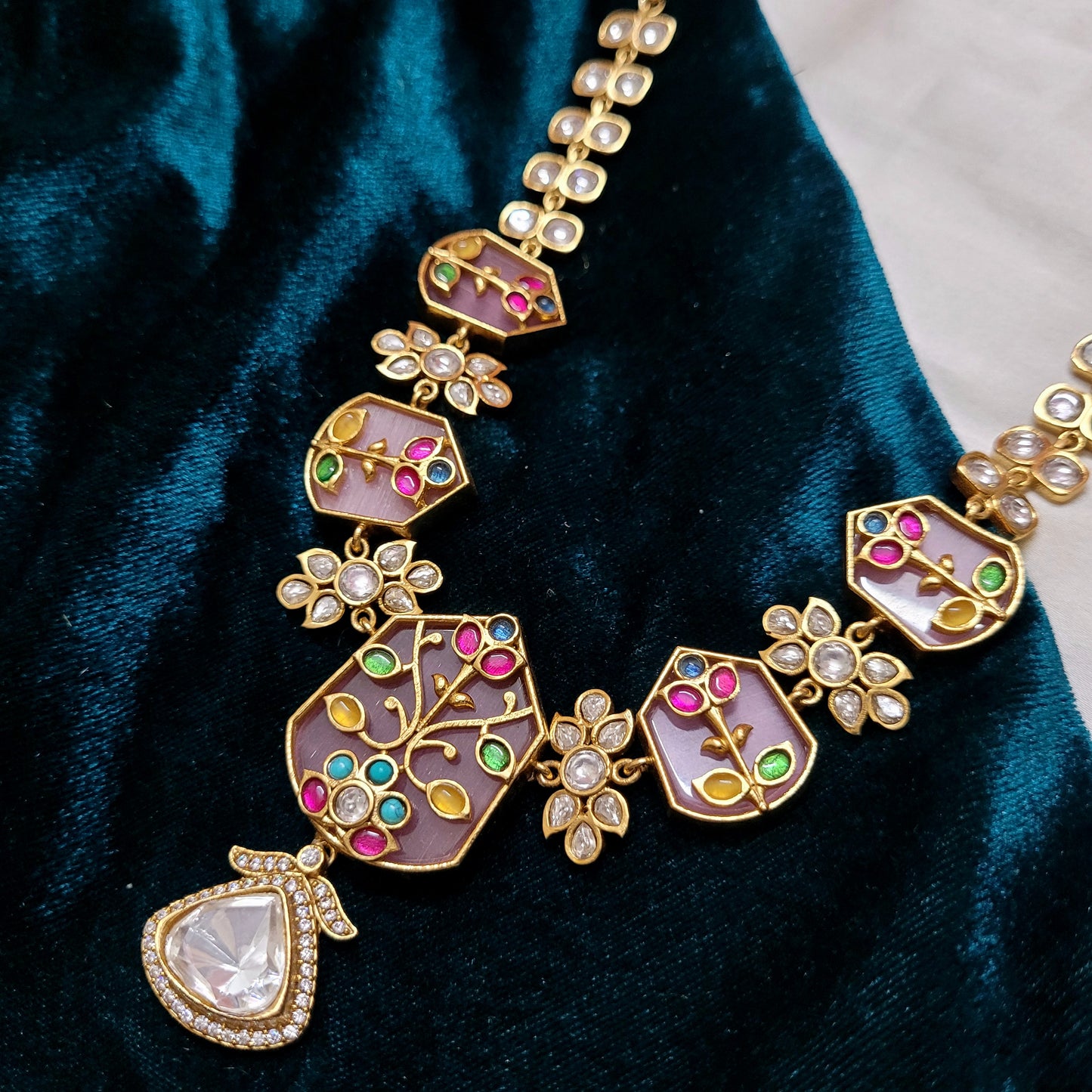 Pink Gul Necklace Set