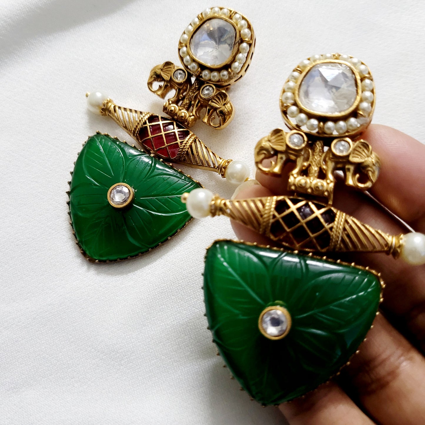 Green Jaan earrings