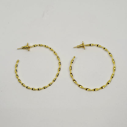 Gold VineHoop Gold Earrings