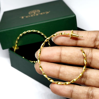 Gold VineHoop Gold Earrings