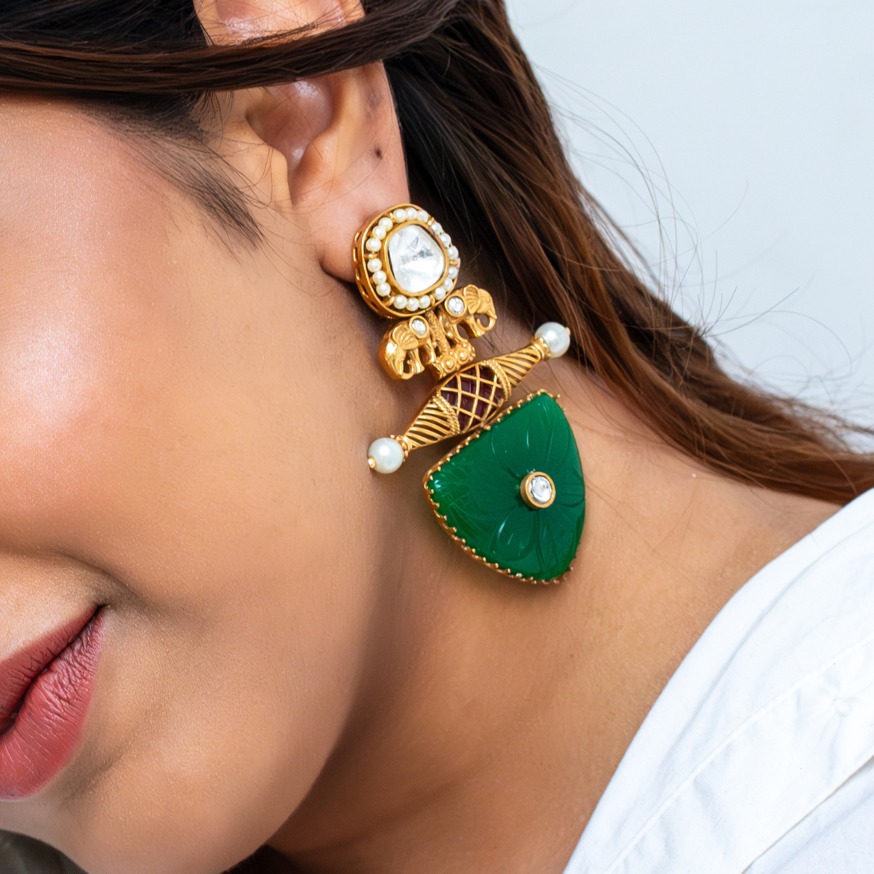 Green Jaan earrings