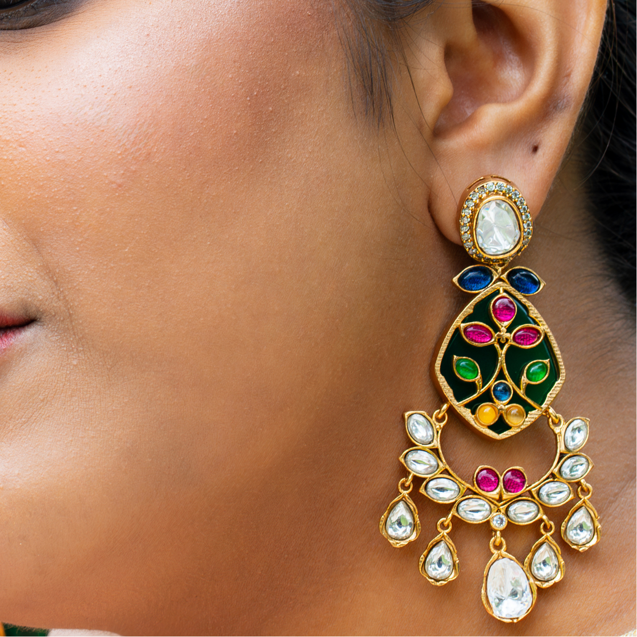 Green Ishaara earrings