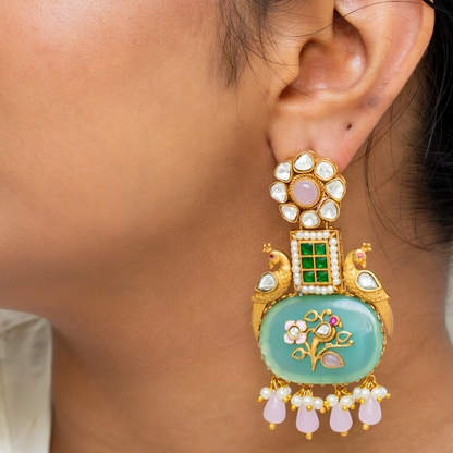 Mint Jharokha earrings