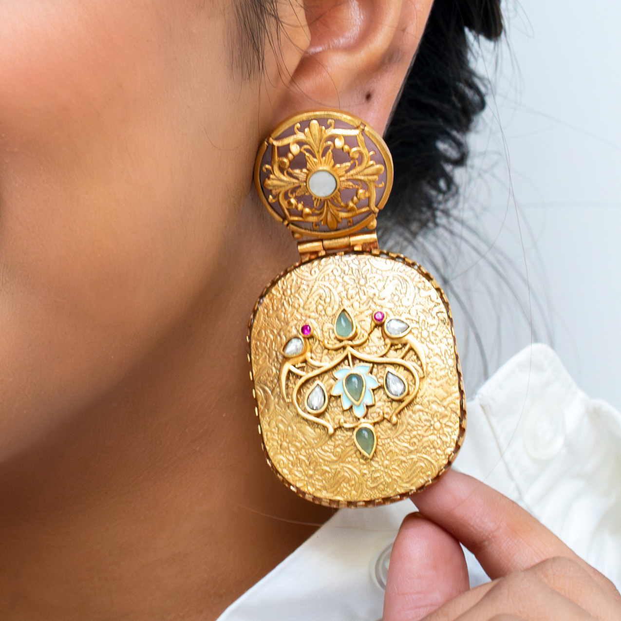 Pink Sinhasan Earrings