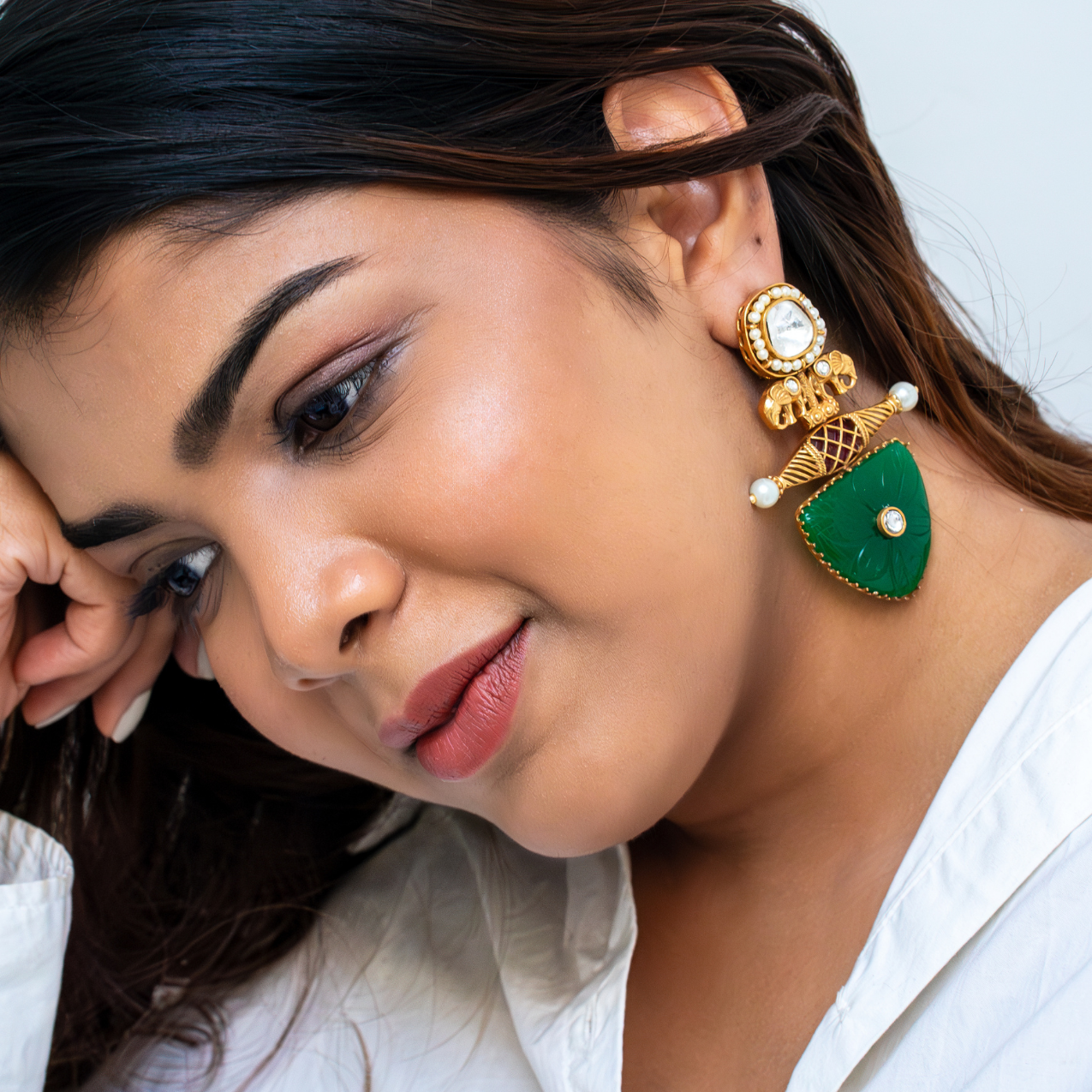 Green Jaan earrings