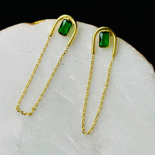 Green Glam Dew Earrings