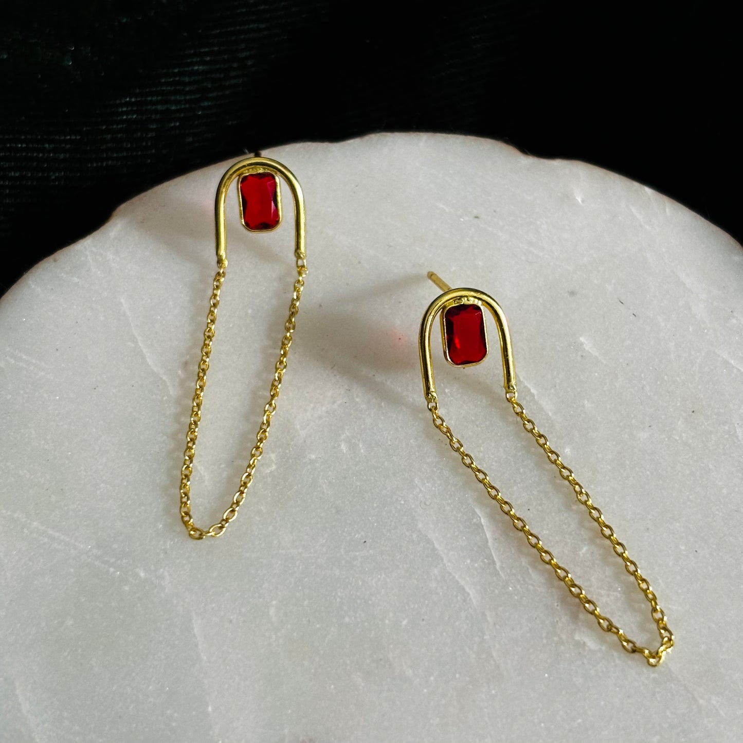 Red Glam Dew Earrings