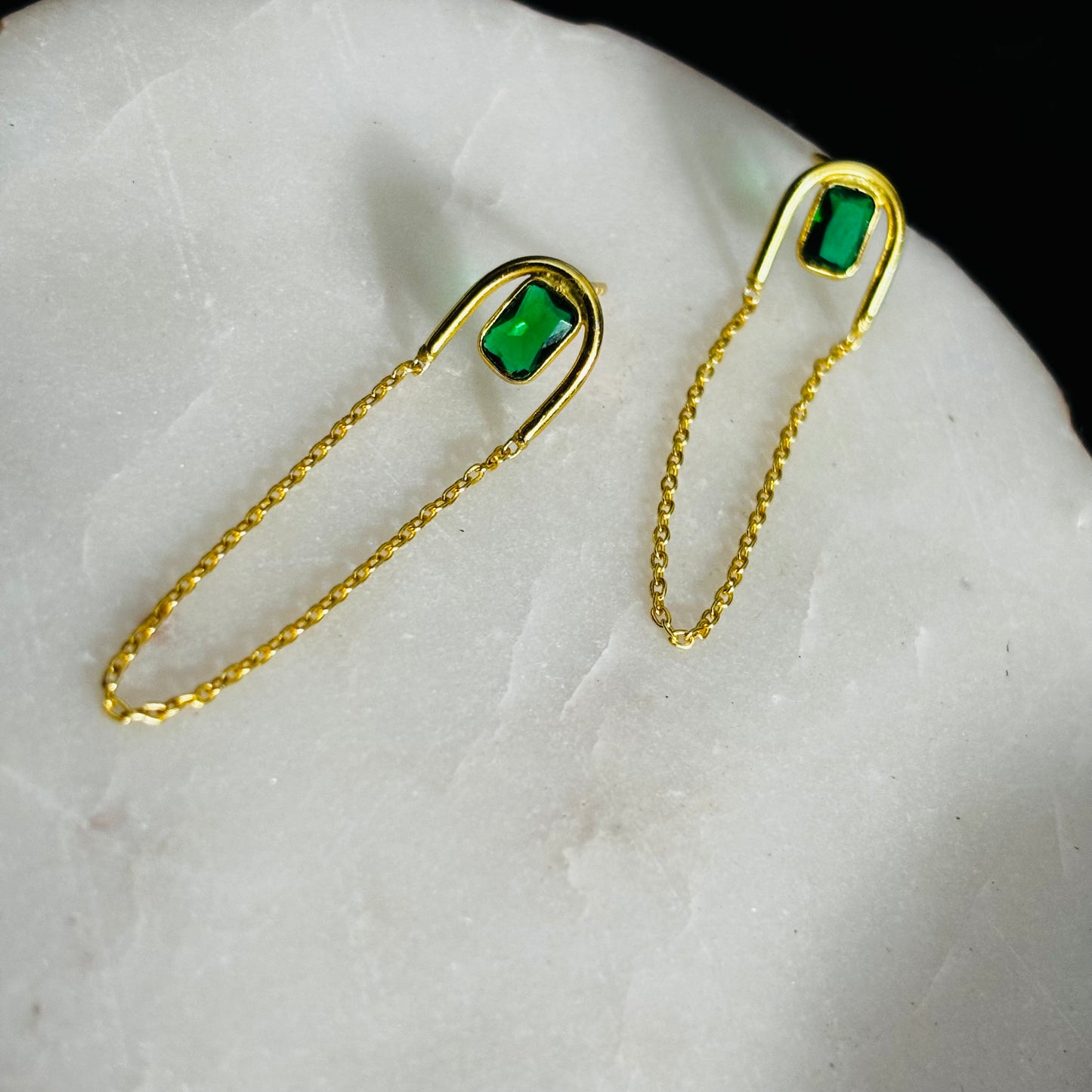 Green Glam Dew Earrings