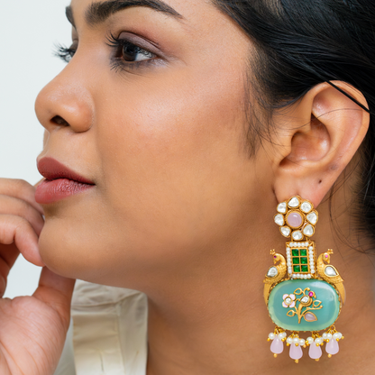 Mint Jharokha earrings