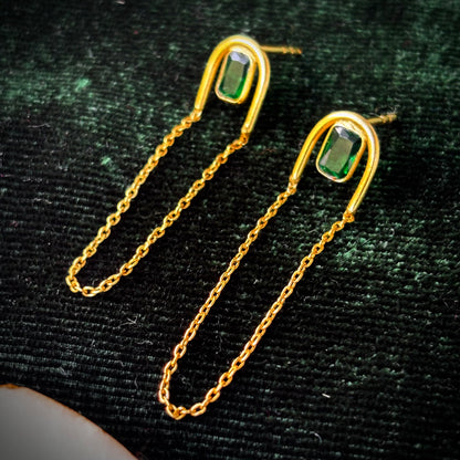 Green Glam Dew Earrings