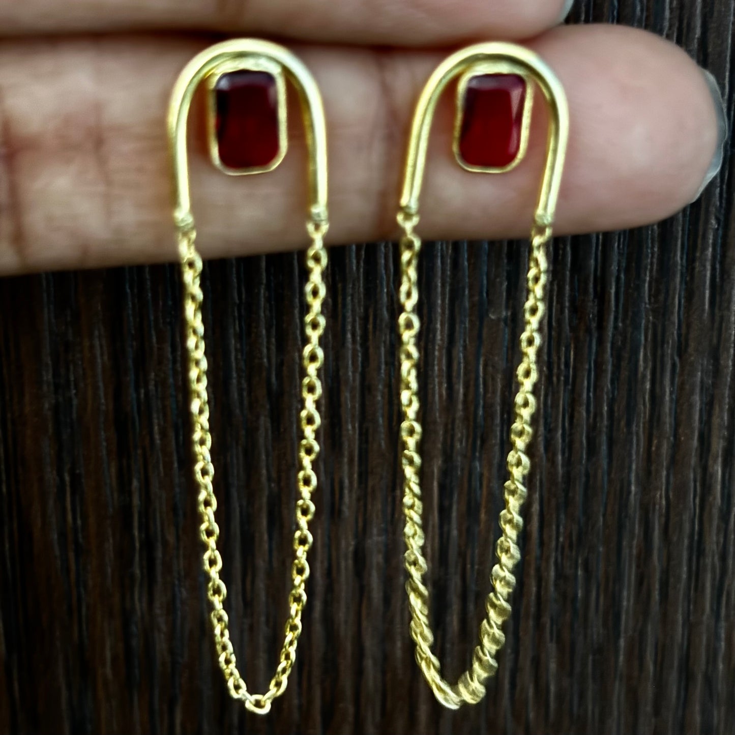 Red Glam Dew Earrings