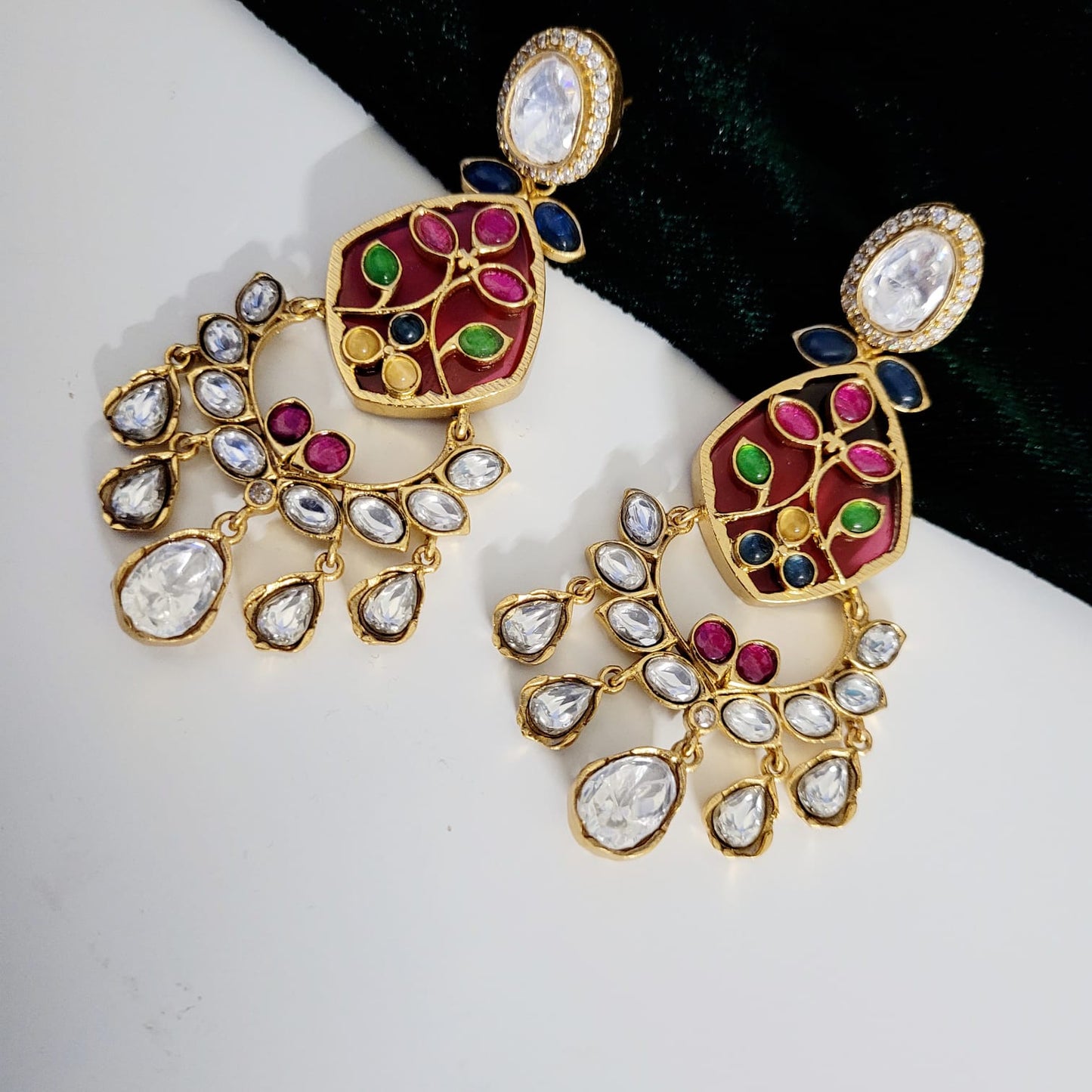 Red Ishaara earrings