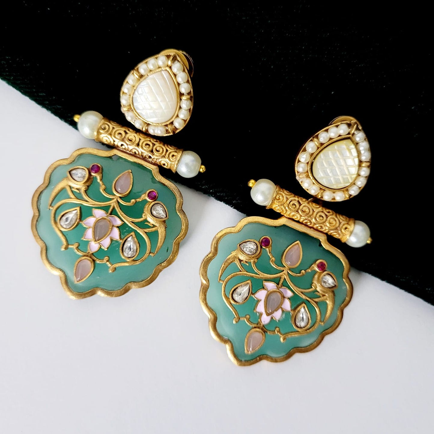 Mint Pankhi earrings