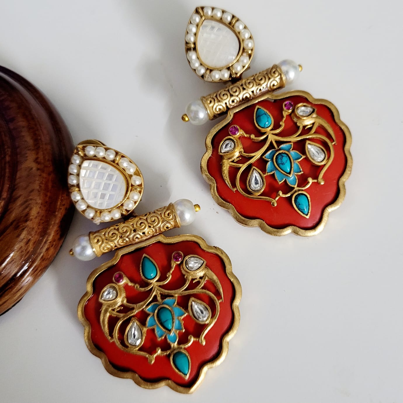 Red Pankhi earrings