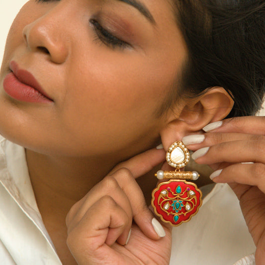 Red Pankhi earrings