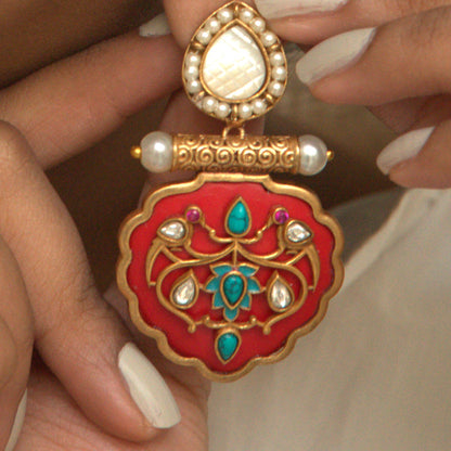 Red Pankhi earrings