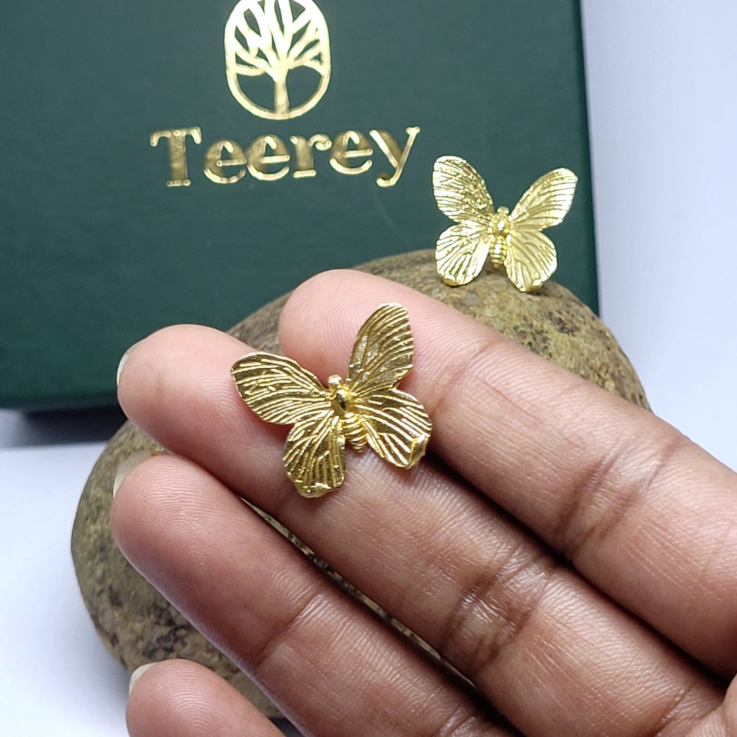 Glam Butterfly Gold Earrings