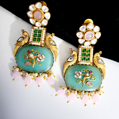 Mint Jharokha earrings