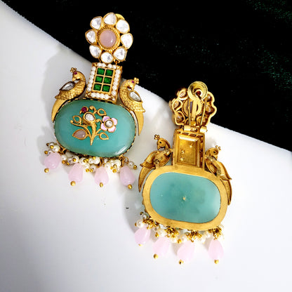 Mint Jharokha earrings