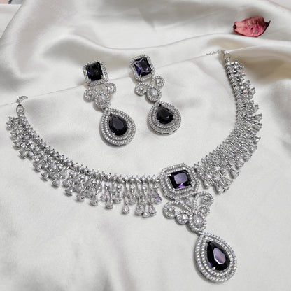 Purple Eliza Necklace set