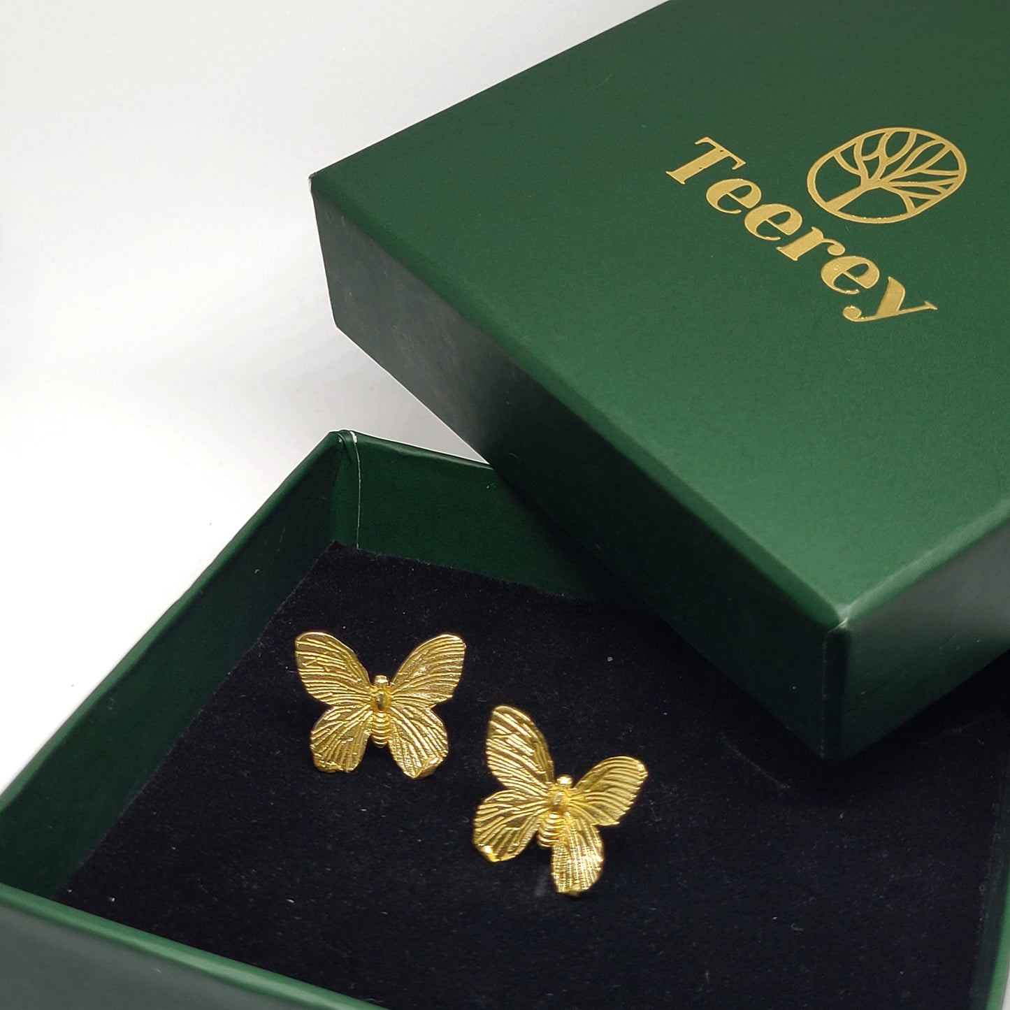 Glam Butterfly Gold Earrings