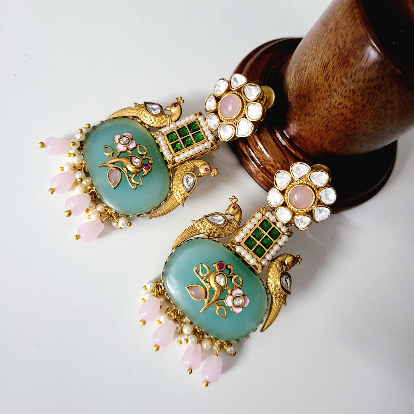 Mint Jharokha earrings