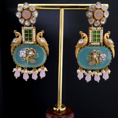 Mint Jharokha earrings